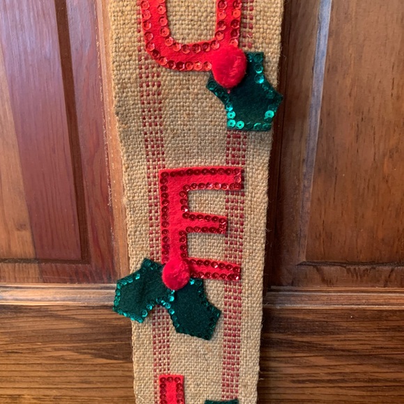 NOEL, vintage HANDMADE DOOR HANGER, 36 inches tall and 4 inches wide. - Picture 5 of 7